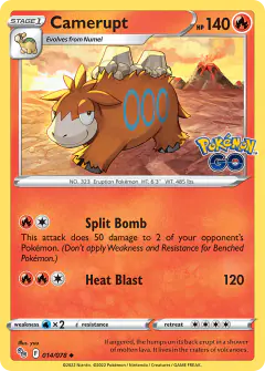 Camerupt Uncommon card from Pokémon GO
