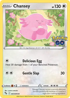 Chansey Uncommon card from Pokémon GO