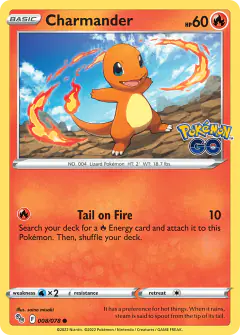 Charmander Common card from Pokémon GO