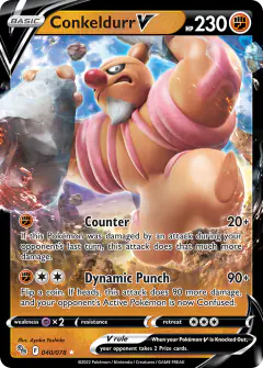 Conkeldurr V Rare Holo V card from Pokémon GO