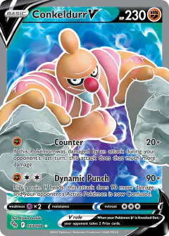 Conkeldurr V Rare Ultra card from Pokémon GO