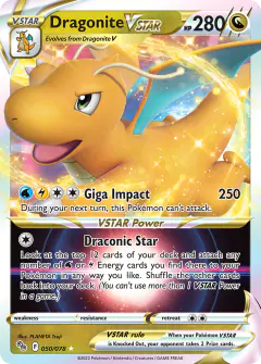 Dragonite VSTAR Rare Holo VSTAR card from Pokémon GO