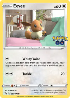 Eevee Common card from Pokémon GO