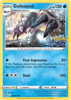 Golisopod Rare Holo card from Pokémon GO