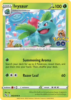 Ivysaur Uncommon card from Pokémon GO