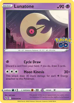 Lunatone Uncommon card from Pokémon GO