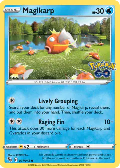 Magikarp Common card from Pokémon GO