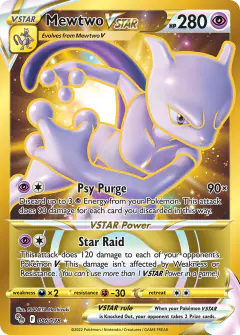 Mewtwo VSTAR Rare Secret card from Pokémon GO