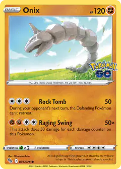 Onix Common card from Pokémon GO