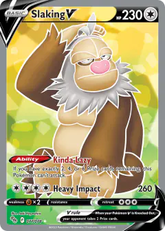 Slaking V Rare Ultra card from Pokémon GO