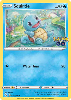 Squirtle Common card from Pokémon GO