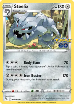 Steelix Uncommon card from Pokémon GO