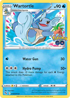 Wartortle Uncommon card from Pokémon GO