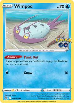 Wimpod Common card from Pokémon GO
