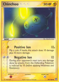 Chinchou Common card from Power Keepers
