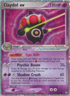 Claydol ex Rare Holo EX card from Power Keepers