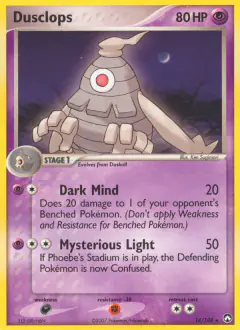 Dusclops Rare card from Power Keepers