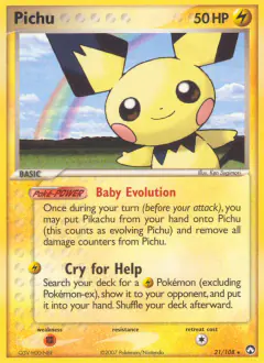 Pichu Rare card from Power Keepers