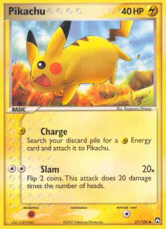 Pikachu Common card from Power Keepers
