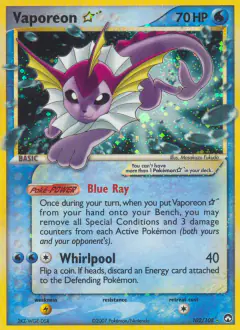 Vaporeon ★ Rare Holo Star card from Power Keepers