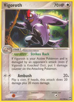 Vigoroth Uncommon card from Power Keepers