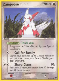 Zangoose Rare card from Power Keepers