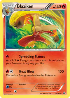 Blaziken Rare Holo card from Primal Clash