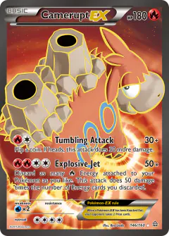 Camerupt-EX Rare Ultra card from Primal Clash
