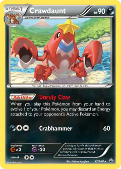 Crawdaunt Rare Holo card from Primal Clash