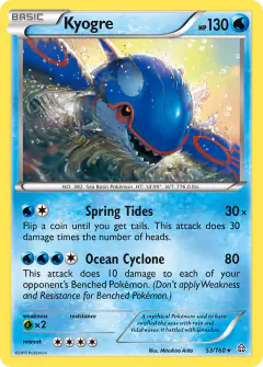 Kyogre Rare card from Primal Clash