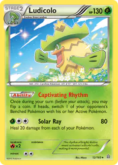 Ludicolo Rare Holo card from Primal Clash