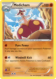 Medicham Rare Holo card from Primal Clash