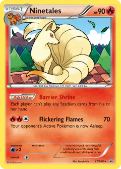 Ninetales Rare card from Primal Clash