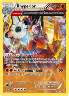 Rhyperior Rare Holo card from Primal Clash