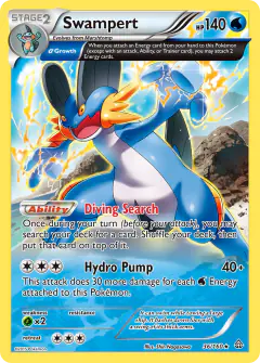 Swampert Rare Holo card from Primal Clash