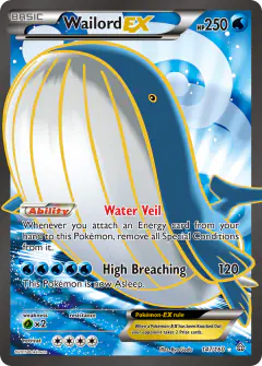 Wailord-EX Rare Ultra card from Primal Clash