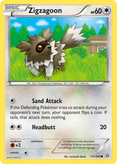 Zigzagoon Common card from Primal Clash