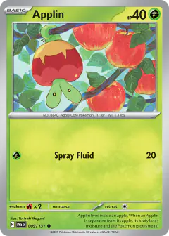 Applin Common card from Prismatic Evolutions