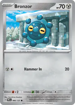 Bronzor Common card from Prismatic Evolutions