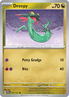 Dreepy Common card from Prismatic Evolutions