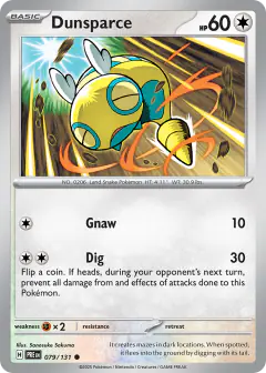 Dunsparce Common card from Prismatic Evolutions