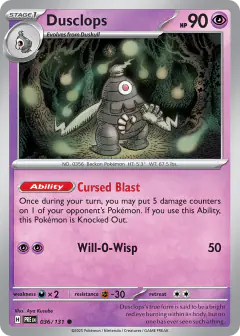 Dusclops Common card from Prismatic Evolutions