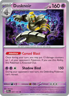 Dusknoir Rare card from Prismatic Evolutions