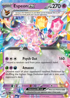 Espeon ex Double Rare card from Prismatic Evolutions