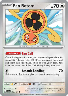Fan Rotom Common card from Prismatic Evolutions