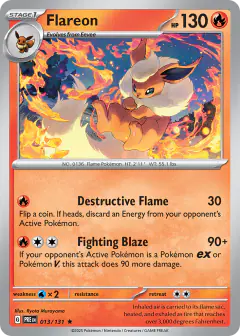 Flareon Rare card from Prismatic Evolutions