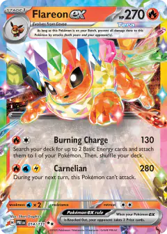Flareon ex Double Rare card from Prismatic Evolutions
