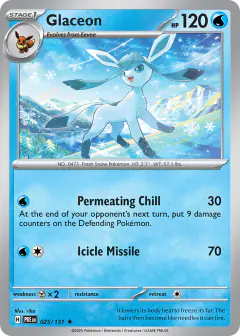 Glaceon Rare card from Prismatic Evolutions
