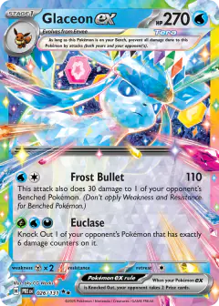 Glaceon ex Double Rare card from Prismatic Evolutions