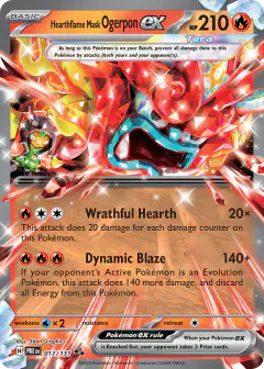 Hearthflame Mask Ogerpon ex Double Rare card from Prismatic Evolutions